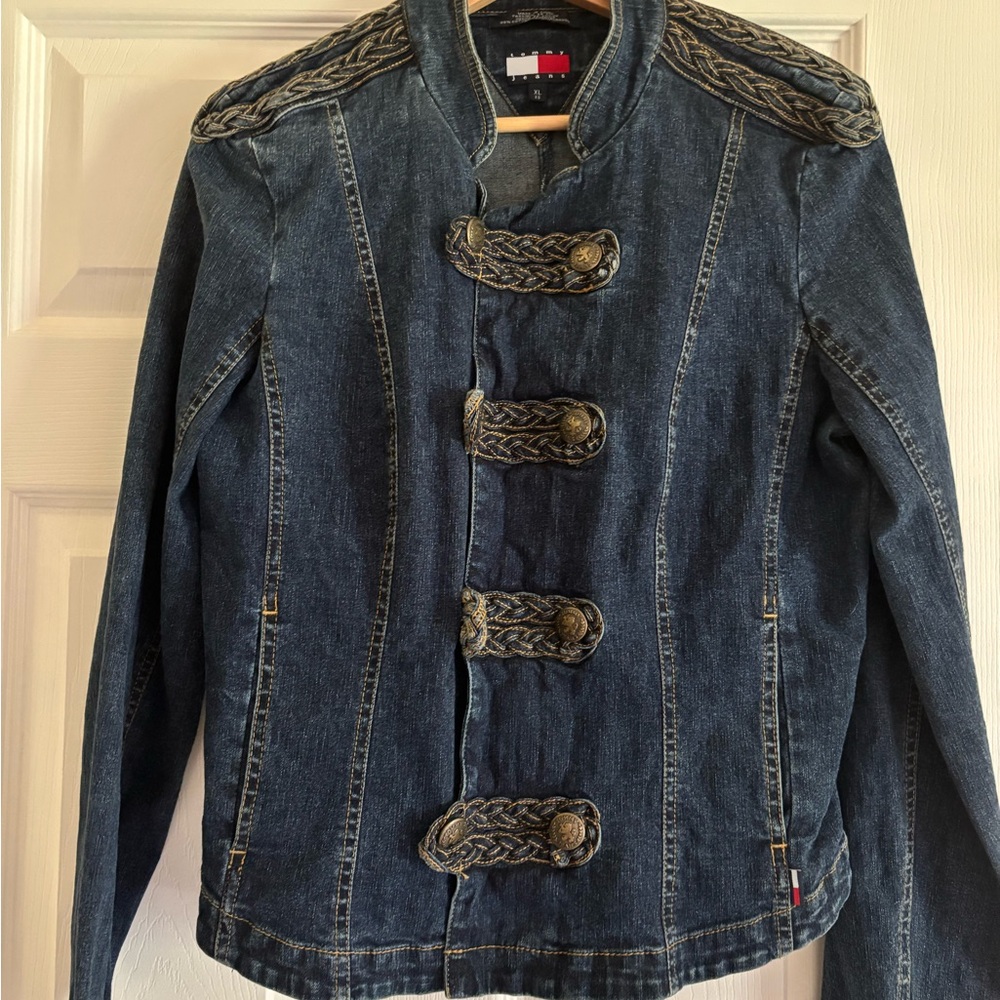 Denim Jacket with Braided Accents